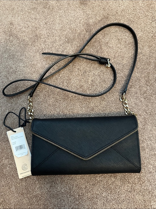 Rebecca Minkoff Handbags - Rebecca Minkoff Black Envelope Crossbody with Gold Chain